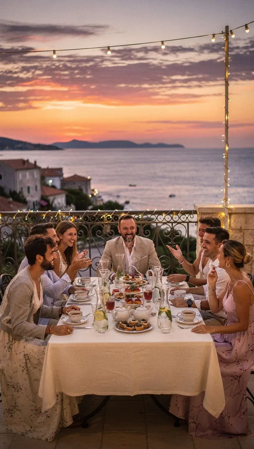 Kupač s čajem i suhim voćem u rustikalnom okruženju